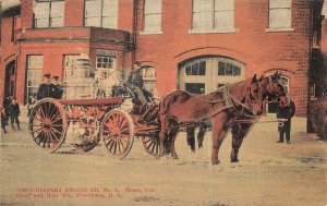 NIAGARA ENGINE CO. NO. 5 FIRE STATION PROVIDENCE RHODE ISLAND POSTCARD (c.1910)!