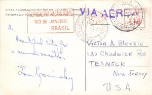 RIO DE JANEIRO BRAZIL~PANORAMIC VIEW PHOTO POSTCARD 1961