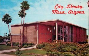 1950s City Library Mesa Arizona Petley postcard 1990