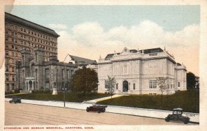 Vintage Postcard Atheneum And Morgan Memorial Hartford Connecticut Valentine Pub