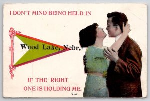 WoodLake Nebraska Couple Embracing To Davidson Family Long Pine Postcard A36