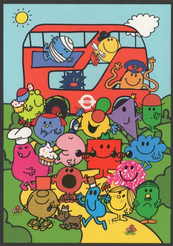 Mr Men Mister London Bus Underground Tube Advertising Postcard