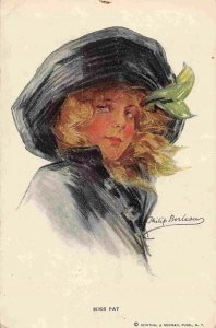 Miss Pat Beautilful Lady Large Hat Artist Signed Philip Boileau 1926 postcard