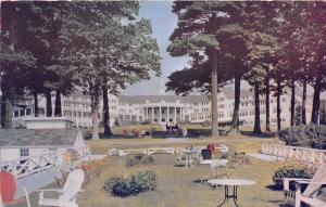 Bolton Landing New York~Sagamore Hotel Along Lake George~People on Walkway~1950s