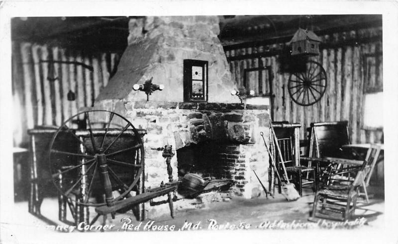 F7/ Red House Maryland RPPC Postcard 1947 Chimney Interior Route 50
