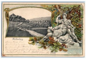 1903 Greetings from the Schwabelande Rothenberg Hesse Germany Staue Postcard