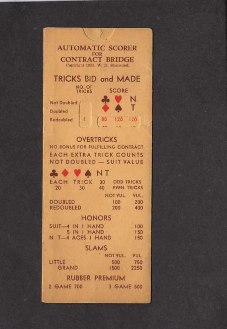 Old Gold Cigarettes Smoking Automatic Scorer & Contract Bridge Game 1933