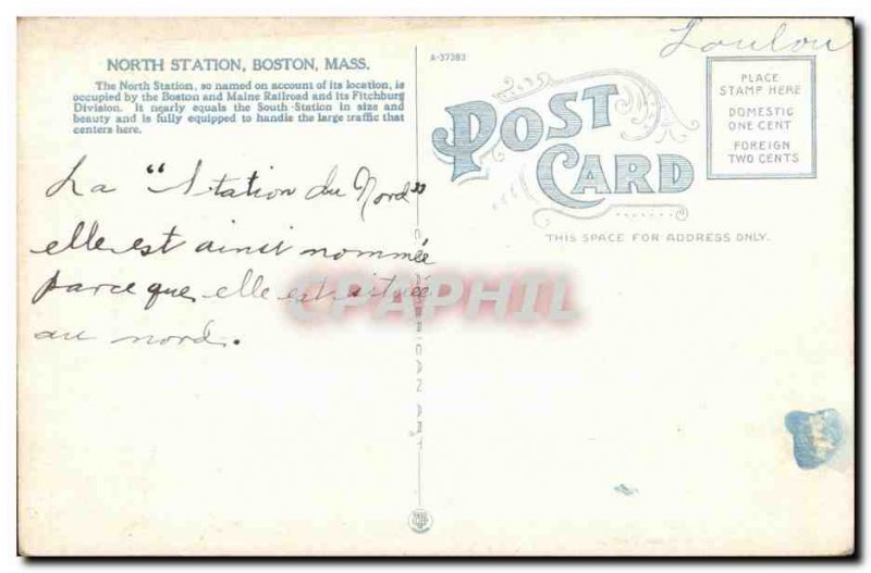 Postcard Old North Station Boston Mass