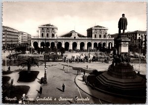 Napoli Piazza Garibaldi E Stazione Centrale Italy Real Photo RPPC Postcard