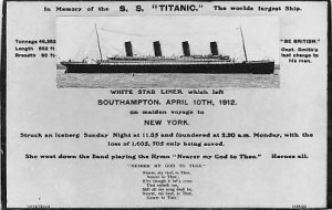 In Memory of the S.S.Titanic Ship Unused 