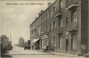 CPA ONIVAL-sur-MER Maison Bleu et Hotel Terminus (758061)