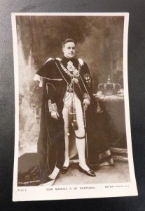 1910 Royalty Postcard Cover Dom Manoel II of Portugal  RPPC to Wigborough