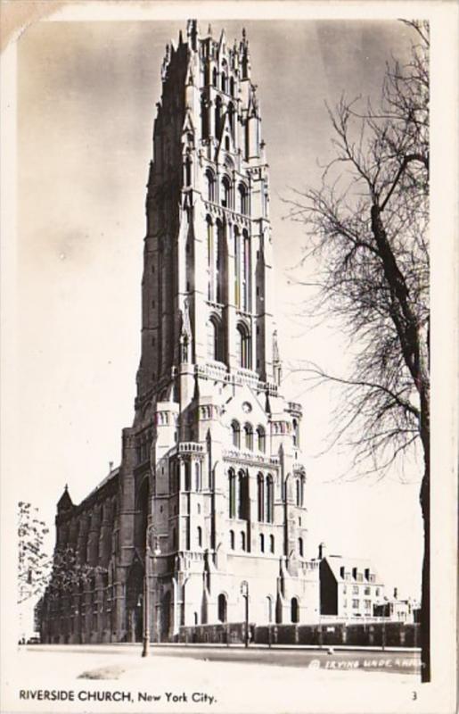 New York City Riverside Church Real Photo