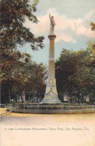 Confederate Monument Travis Park San Antonio Texas 1905c Rotograph postcard