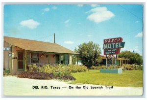 1965 Ranch Motel Highway San Antonio Spanish Trail Hotel Del Rio Texas Postcard
