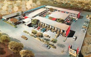 Postcard California Sherman Oaks Royal Oaks Motel Aerial View Mellinger 23-1988