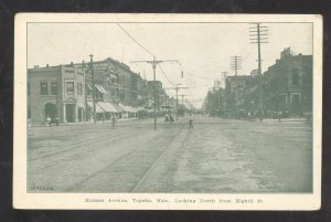 TOPEKA KANSAS KANSAS AVENUE AT 8th STREET SCENE VINTAGE POSTCARD