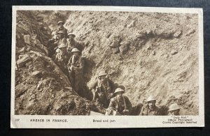 Mint Australia Real Picture Postcard RPPC Anzacs In France Bread And Jam