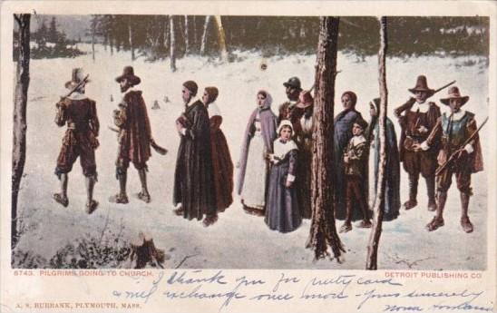 Pilgrims Going To Church 1906 Detroit Publishing