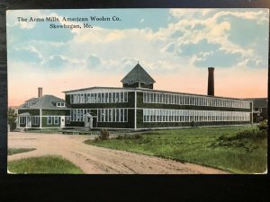 Vintage Postcard 1915-1930 Arms Mills American Woolen Co Skowhegan ME