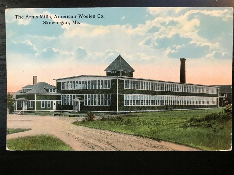 Vintage Postcard 1915-1930 Arms Mills American Woolen Co Skowhegan ME