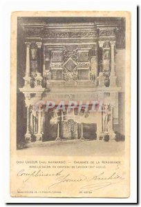 Lauzun Old Postcard Renaissance Fireplace in the living room of the castle of...