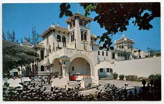 San Juan Puerto Rico Casa De Espana Old Car 1959 Postcard