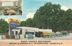 Postcard 1940s Asheville North Carolina Buck's Restaurant Fleming 23-13590