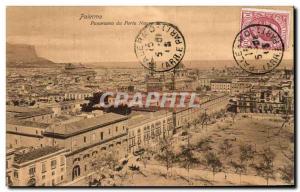 Old Postcard Panorama From Palermo Porta Nuave