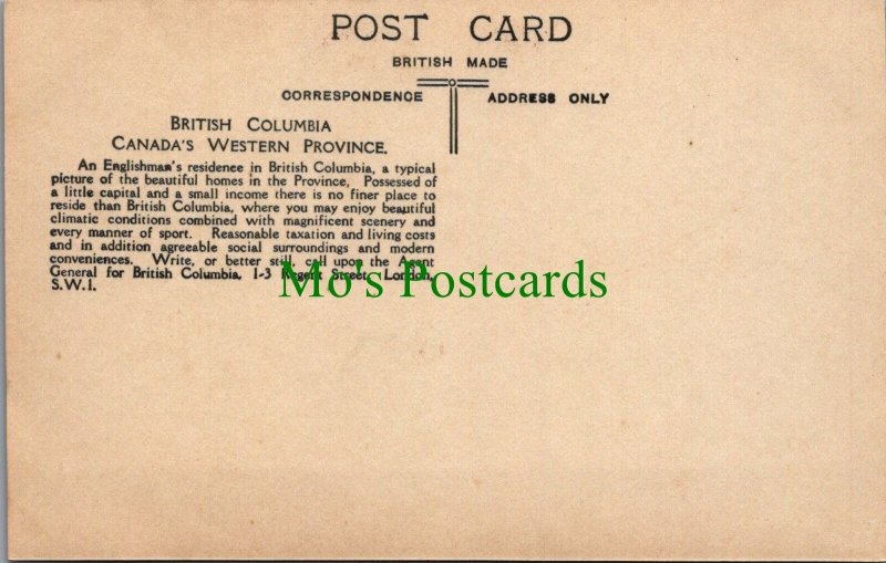 Canada Postcard - British Columbia, An Englishman's Home RS34117