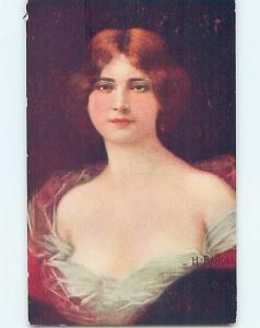 Pre-Linen risque signed RONDEL - PRETTY GIRL WITH THEIR SHOULDERS HL4407