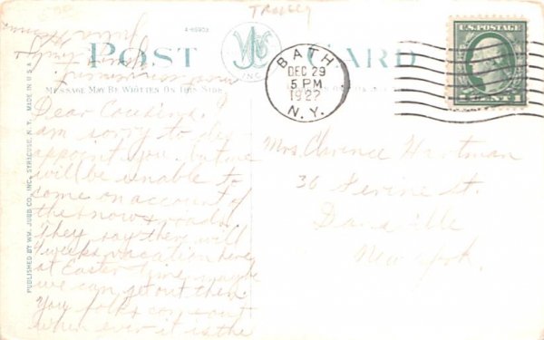 Main Street Canandaigua, New York Postcard