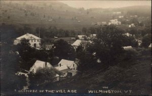 Wilmington Vermont VT Birdseye View c1910 Real Photo Postcard