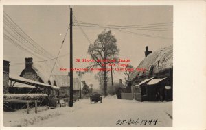 Unknown Location, RPPC, Snow Covered Street, Europe? Photo