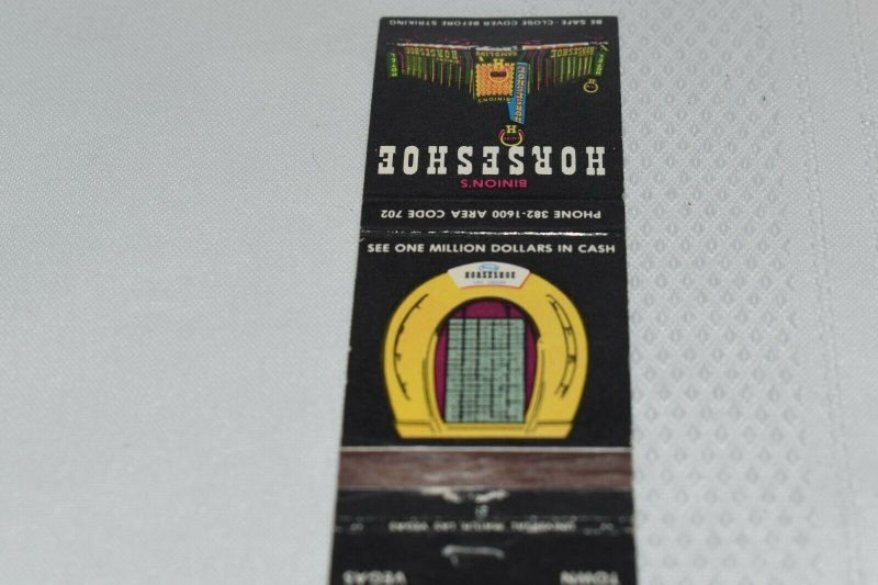 Horseshoe Hotel and Casino Downtown Las Vegas Nevada 20 Strike Matchbook Cover