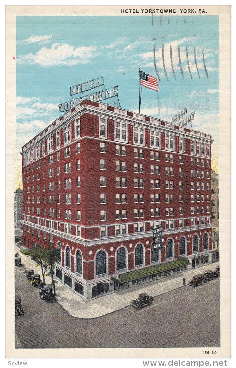 YORK, Pennsylvania, PU-1937; Hotel Yorktowne