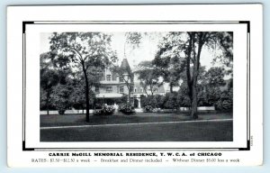 CHICAGO, IL Illinois  Carrie McGill MEMORIAL RESIDENCE~YMCA  c1940s  Postcard