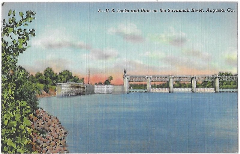 U S Locks and Dam on the Savannah River Augusta Georgia