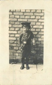 Germany Manheim 1915 Boy Military Uniform RPPC Real Photo Postcard 22-9792