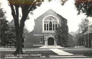 RPPC Postcard Chapel Grinnell College IA Poweshiek County