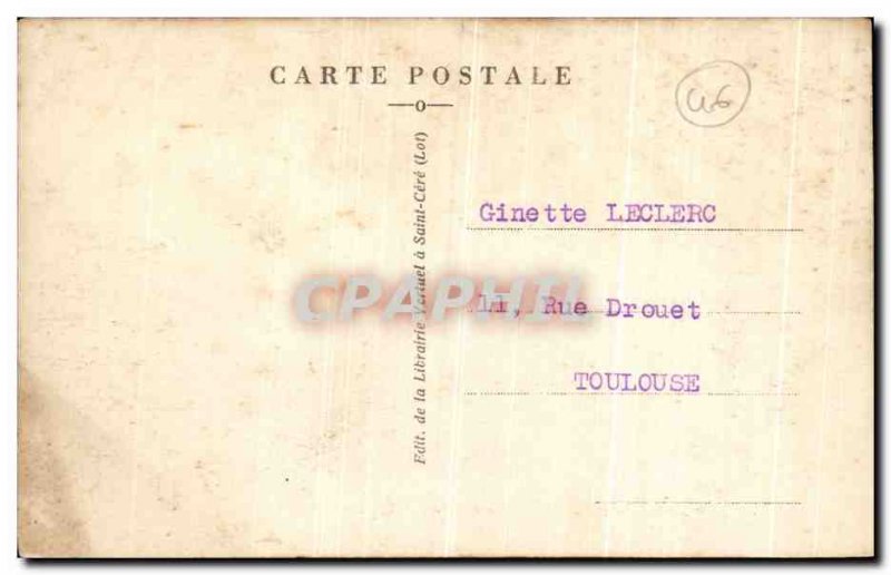 Old Postcard Padirac Lake Suspended