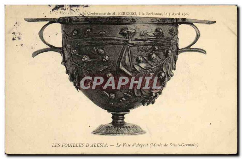 Old Postcard Excavations D Alesia The Vase of ARGNet Musee de Saint Germain