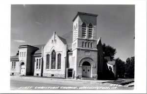 Real Photo Postcard First Christian Church in Washington, Iowa