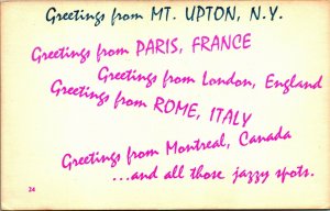 Comic Greetings Mount Upton New York NY UNP DB Pos Card Postcard E7