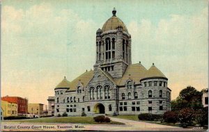 Vintage Massachusetts Postcard - Taunton  - Bristol County Court House