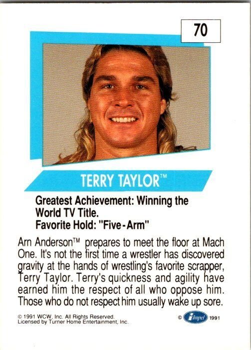 1991 WCW Wrestling Card Terry Taylor sk21133