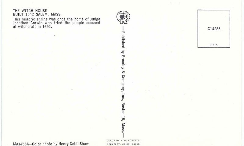 The Witch House Built 1642 Salem Massachusetts