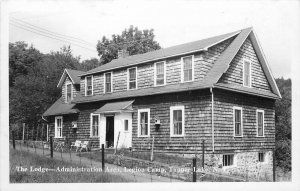 Postcard RPPC New York Tupper Lake The Lodge Administration Legion Camp 23-8885