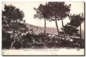 Old Postcard Menton Vue Generale Taking Madonna