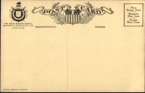 Denver CO New Savoy Hotel c1910 INTERIOR VIEW Postcard #3